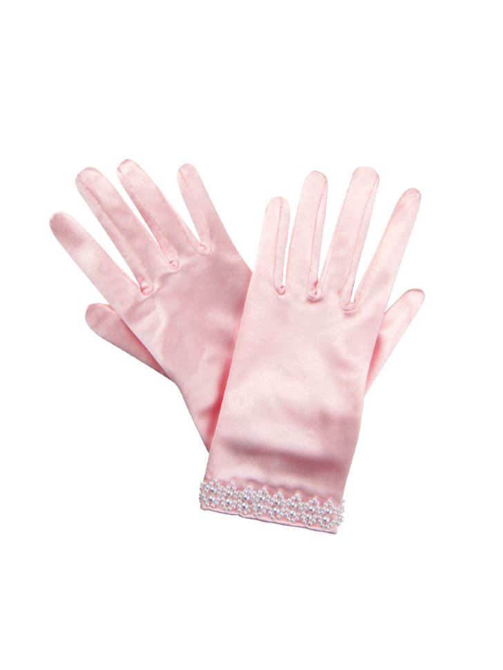 Перчатки с украшением из бусинок PACG011323 (розовые)
