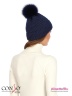 Стильная шапка Conso KHF180307 - oxford – синий для осени и зимы. Модель с широким отворотом изготовлена из мягкой и теплой пряжи. Фото 3