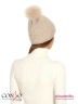 Стильная шапка Conso KHF180307 - sand – песочный для осени и зимы. Модель с широким отворотом изготовлена из мягкой и теплой пряжи. Фото 3