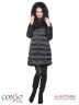 Элегантное женское пальто Conso WMF170534 - argon – мокрый асфальт​ прямого силуэта, длиной выше колен с воротником-стойкой и съемным капюшоном. Фото 1