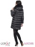 Элегантное женское пальто Conso WMF170534 - argon – мокрый асфальт​ прямого силуэта, длиной выше колен с воротником-стойкой и съемным капюшоном. Фото 4