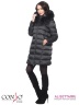 Элегантное женское пальто Conso WMF170534 - argon – мокрый асфальт​ прямого силуэта, длиной выше колен с воротником-стойкой и съемным капюшоном. Фото 3