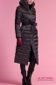 Удлиненное пуховое пальто MISS NAUMI MN17 108 00 GRAPHITE - графит​ с высоким воротником. Ткань тафета полуглянец. Фото 2
