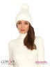 Стильная шапка Conso KHF180307 - white – белый для осени и зимы. Модель с широким отворотом изготовлена из мягкой и теплой пряжи. Фото 1