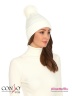 Стильная шапка Conso KHF180307 - white – белый для осени и зимы. Модель с широким отворотом изготовлена из мягкой и теплой пряжи. Фото 2