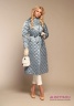 Удлиненное пуховое пальто MISS NAUMI MN 17 116 ARONE - Голубой​ в ромбовидную стежку на двусторонней молнии. Ткань тафета полуглянец. Фото 1