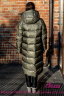 Длинная куртка с капюшоном NAUMI 1152 Khaki - Хаки утеплена гусиным пухом