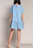 Платье NAUMI SS17 051 ARONE - голубой бэби-долл с оборкой, свободного кроя, вышитой аппликацией-бабочки. Силуэт прямой. Вид застежки - пуговица на шее сзади. Фото 3