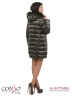 Элегантное женское пальто Conso WMF170534 - military – хаки​ прямого силуэта, длиной выше колен с воротником-стойкой и съемным капюшоном с регулировкой. Фото 3