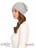 Вязаная шапка Conso KH180315 - light grey – светло-серый простой формы изготовлена из приятного на ощупь смесового трикотажа с добавлением шерсти. Фото 2