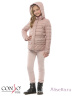 CONSO SG170205 - powder - пудра​ - стильная куртка для девочек классической длины с интересным дизайном. Приталенный силуэт, с длинными рукавами и воротником-стойкой. Модель дополнена капюшоном с резинкой, регулируемой металлическими фиксаторами. Фото 3