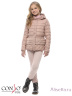CONSO SG170205 - powder - пудра​ - стильная куртка для девочек классической длины с интересным дизайном. Приталенный силуэт, с длинными рукавами и воротником-стойкой. Модель дополнена капюшоном с резинкой, регулируемой металлическими фиксаторами. Фото 1