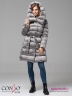 Модное пальто Conso WM 180536 - metal grey – мокрый асфальт приталенного силуэта длиной выше колена. Модель с цельнокроеным капюшоном. Фото 2