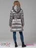 Модное пальто Conso WM 180536 - metal grey – мокрый асфальт приталенного силуэта длиной выше колена. Модель с цельнокроеным капюшоном. Фото 3