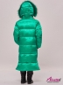 KIWILAND Пуховик детский для девочки длиннный зимний утеплённый с капюшоном с мехом D23614 Зеленый