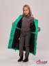 Утеплённое пальто для девочки зимнее KIWILAND D23614 Зеленый