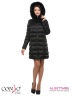 Элегантное женское пальто Conso WMF170534 - nero – черный​ прямого силуэта, длиной выше колен с воротником-стойкой и съемным капюшоном с регулировкой. Фото 1