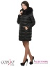 Элегантное женское пальто Conso WMF170534 - nero – черный​ прямого силуэта, длиной выше колен с воротником-стойкой и съемным капюшоном с регулировкой. Фото 3