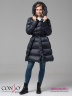 Модное пальто Conso WM 180536 - space – графитово-синий приталенного силуэта длиной выше колена. Модель с цельнокроеным капюшоном. Фото 3