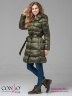 Модное пальто Conso WM 180536 - khaki – хаки приталенного силуэта длиной выше колена. Модель с цельнокроеным капюшоном. Фото 4
