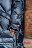 Теплое женское пальто-пуховик  НАОМИ 1705 Blue - синий большие размеры