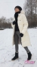 Купить KIWILAND Пуховик детский для девочки D23614 Белый длинный с капюшоном с мехом на официальном сайте