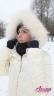 Великолепный Пуховик детский зимний для девочек с богатым мехом на капюшоне KIWILAND D23614 Белый каталог