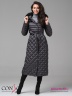 Стильное пальто Conso WLF 180501 - charcoal – антрацит прямого силуэта, длиной миди. Фото 1