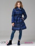 Модное пальто Conso WM 180536 - lazurite – лазурный​ приталенного силуэта длиной выше колена. Модель с цельнокроеным капюшоном. Фото 1