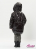 Зимняя куртка - Пуховик для девочки KIWILAND DC3088 Черный дорогая лаковая ткань водонепроницаемая