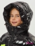 Пуховик для девочки КИВИЛЕНД - KIWILAND DC3088 Черный с удобным капюшоном и полностью закрытой шеей, очень тёплая