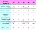 Размерная таблица  КИВИЛЕНД = Пуховик детский KIWILAND DC3088 Черный 