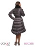 Приталенное пальто Conso WLF170508 - iron – темно-серый​ с юбкой A-силуэта длиной ниже колен. Изделие с воротником-стойкой, оформленным съемным мехом шиншиллового кролика. Фото 4