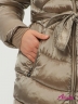 Пуховик для девочки с с тёплыми манжетами и карманом из флиса KIWILAND D3104 Бронзовый