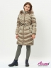 Куртка для девочки удлинённая зимняя KIWILAND D3104 Бронзовый