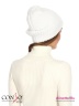 Теплая шапка Conso KH180318 - white – белый с двойным слоем из мягкой эластичной пряжи. Модель выполнена в технике английской резинки. Фото 2