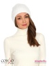 Теплая шапка Conso KH180318 - white – белый с двойным слоем из мягкой эластичной пряжи. Модель выполнена в технике английской резинки. Фото 1