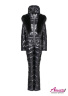 Женский пуховый горнолыжный комбинезон с шикарным мехом, с теплым капюшоном NAUMI 804 Black - Черный 2020-2021