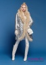 Пальто пуховое NAUMI 18 W 777 02 23 Silver – Серебряный ​женское зимнее с запахом, прямого силуэта среднего объема, длиной до колена, со съемным поясом. Вид спереди 2