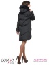 Элегантное пуховое пальто Conso WMF170548 - argon – мокрый асфальт​ свободного силуэта длиной выше колен. Модель с регулируемым капюшоном, оформленным мехом лисы. Фото 4