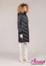 Купить женский пуховик средней длины ниже колена с капюшоном MISS NAUMI 107 M Black - Черный