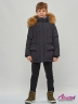 Куртка для мальчика зимняя KIWILAND - КИВИЛЕНД M3103 Темно-синий с капюшоном в дорогой ткани с искусственным утеплителем Dupont Sorona