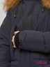 Пуховик для мальчика с трикотажными манжетами и тёплыми карманами утеплёнными флисом KIWILAND M3103 Темно-синий