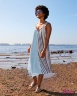 Итальянское льняное платье Jane Sarta голубого цвета