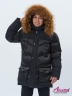 KIWILAND куртка для мальчика зимняя утеплённая M4111 Черный с капюшоном с мехом енота 4 карманами комбинированная ткань.
