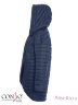 Удлиненная куртка CONSO SS170126 - navy - тёмно-синий​ с закругленным подолом – для прохладной погоды. Изделие свободного силуэта, с регулируемым капюшоном застегивается на два ряда фирменных кнопок. Фото 6