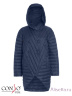 Удлиненная куртка CONSO SS170126 - navy - тёмно-синий​ с закругленным подолом – для прохладной погоды. Изделие свободного силуэта, с регулируемым капюшоном застегивается на два ряда фирменных кнопок. Фото 5