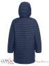 Удлиненная куртка CONSO SS170126 - navy - тёмно-синий​ с закругленным подолом – для прохладной погоды. Изделие свободного силуэта, с регулируемым капюшоном застегивается на два ряда фирменных кнопок. Фото 7