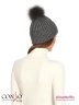 Модная шапка Conso KHF180308 - grey – серый для холодной погоды. Модель с широким отворотом изготовлена из мягкой пряжи. Фото 3