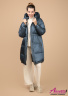 Модный зимний пуховик с теплым капюшоном НАОМИ 1742 Blue - синий 2020
